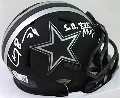 Larry Brown Signed Dallas Cowboys Eclipse Mini Helmet SB MVP