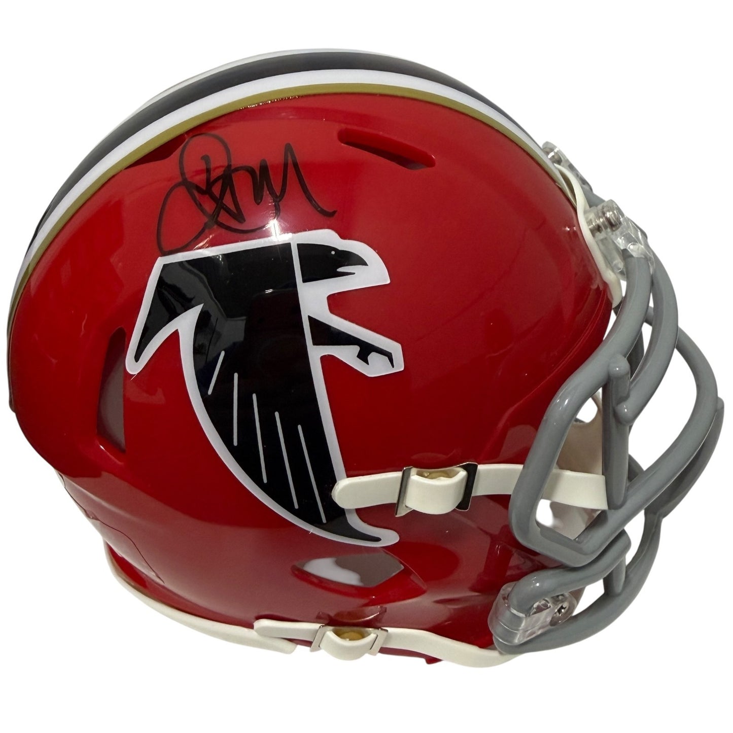 Jamal Anderson Signed Atlanta Falcons Throwback Red Mini Helmet