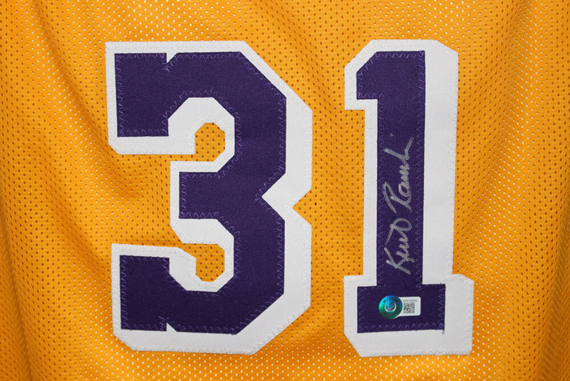 Kurt Rambis Signed Los Angeles Lakers Custom Yellow Jersey