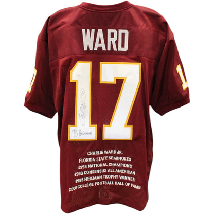 Charlie Ward Autographed Custom Heisman Stat Jersey (JSA COA)