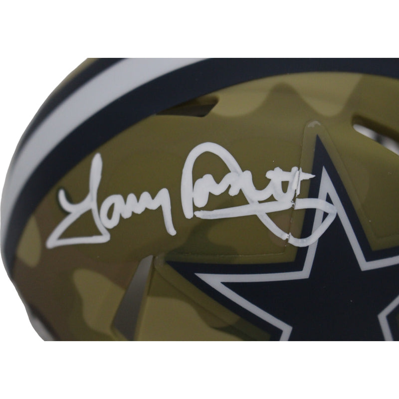 Tony Dorsett Signed Dallas Cowboys Camo Speed Mini Helmet
