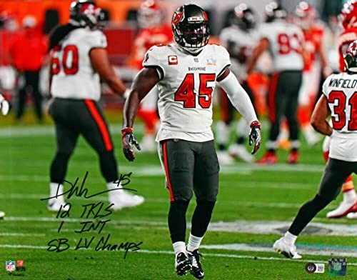 Devin White Autographed Tampa Bay Buccaneers 16x20 Inscribed Photo