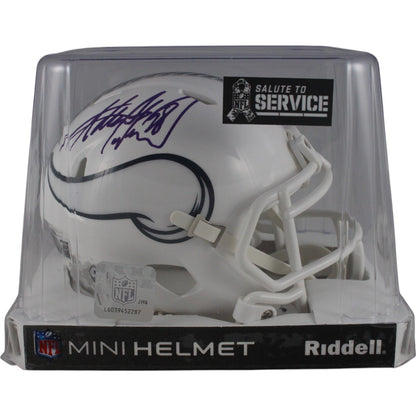 Adrian Peterson Signed Minnesota Vikings 2024 Salute to Service Mini Helmet