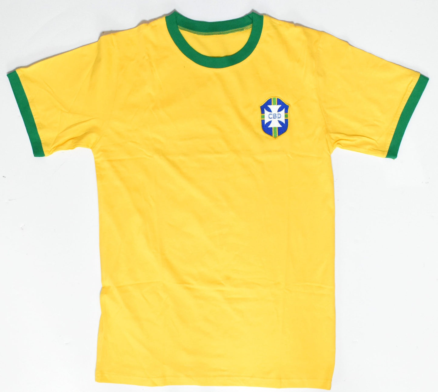 Pele Autographed Brazil Home Soccer Jersey
