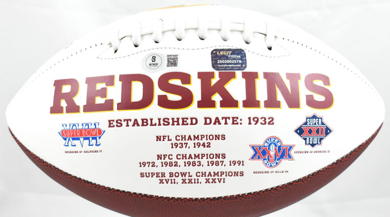 Joe Theismann Signed Washington Redskins Logo Football