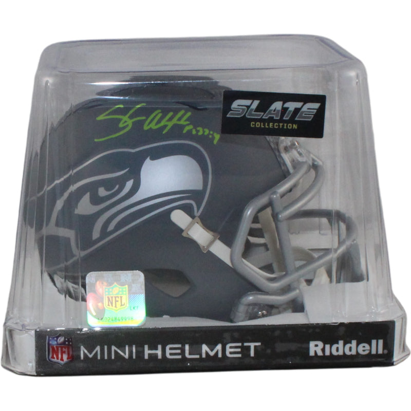 Shaun Alexander Seattle Seahawks Slate Mini Helmet Autographed Beckett