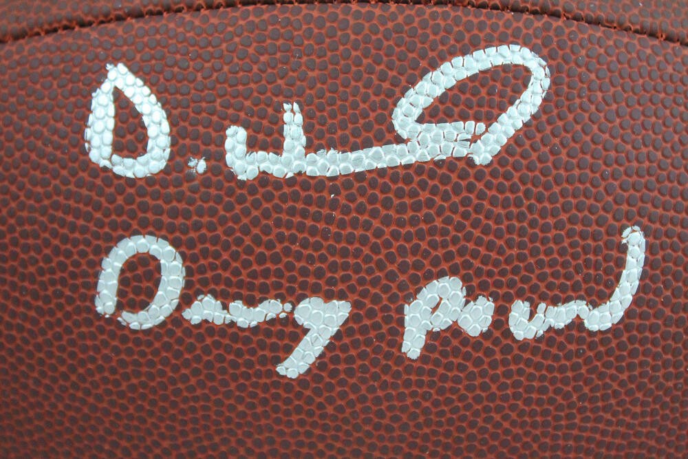 Denzel Ward Signed Cleveland Browns SuperGrip Football "Dawg Pound" Inscribed
