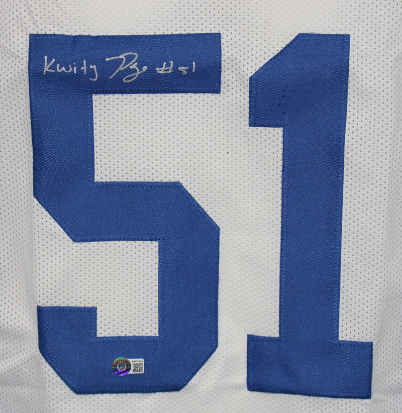 Kwity Paye Autographed Indianapolis Colts Custom White Jersey (Beckett)
