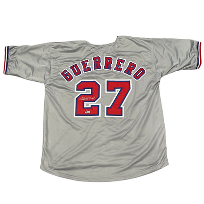 Vladimir Guerrero Autographed Montreal Expos Custom Jersey (Beckett Witness)