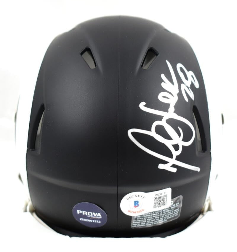 Marshall Faulk Signed St. Louis Rams Flat Black Speed Mini Helmet