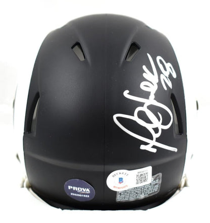 Marshall Faulk Signed St. Louis Rams Flat Black Speed Mini Helmet