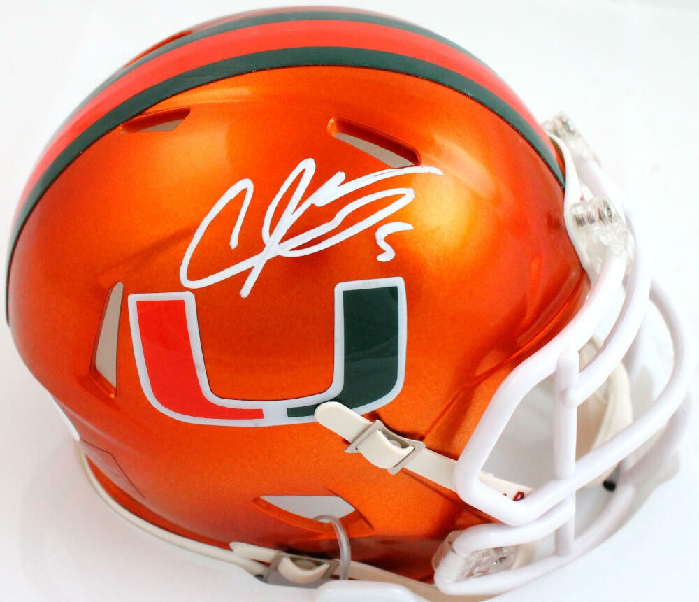 Andre Johnson Signed Miami Hurricanes Flash Speed Mini Helmet