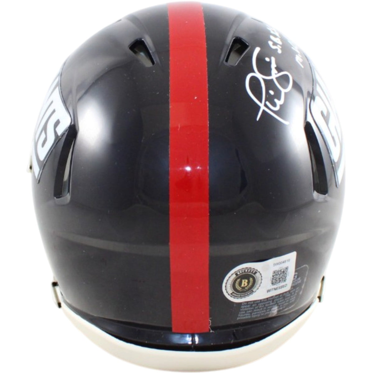 Phil Simms New York Giants Signed Throwback Mini Helmet SB XXI MVP