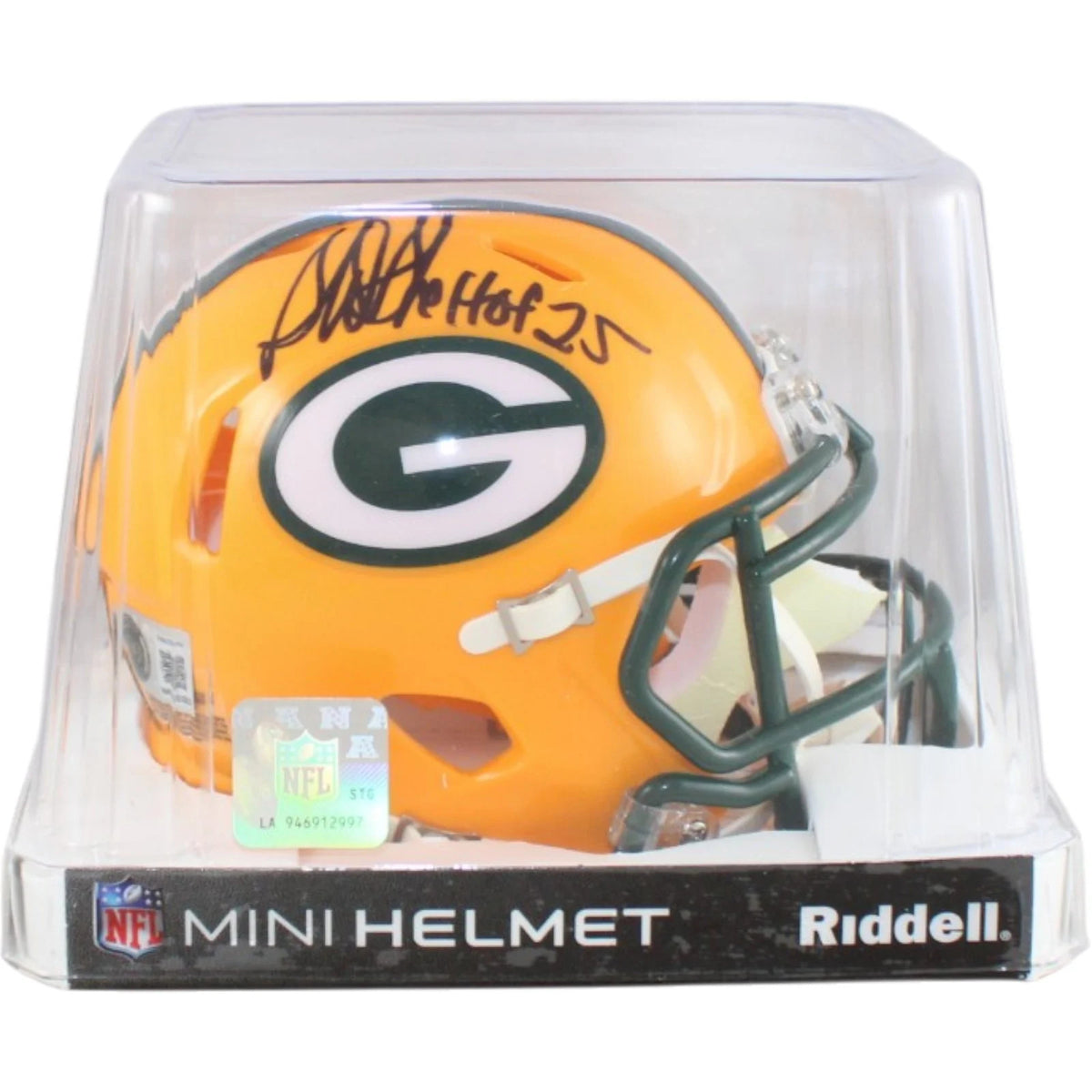 Sterling Sharpe Autographed Green Bay Packers Mini Helmet with HOF Inscription