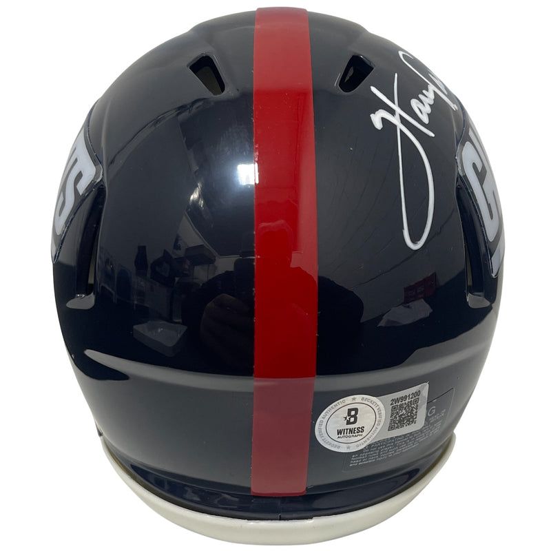 Harry Carson Signed New York Giants Throwback Mini Helmet HOF 06 BAS COA