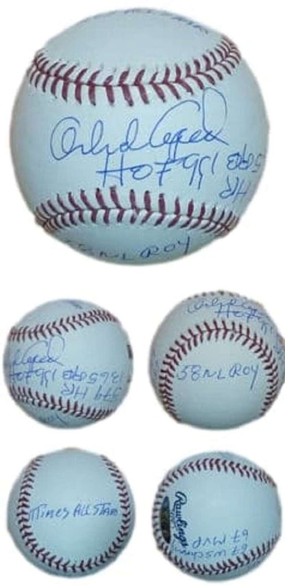 Orlando Cepeda Signed San Francisco Giants OML Baseball (7 Stats)