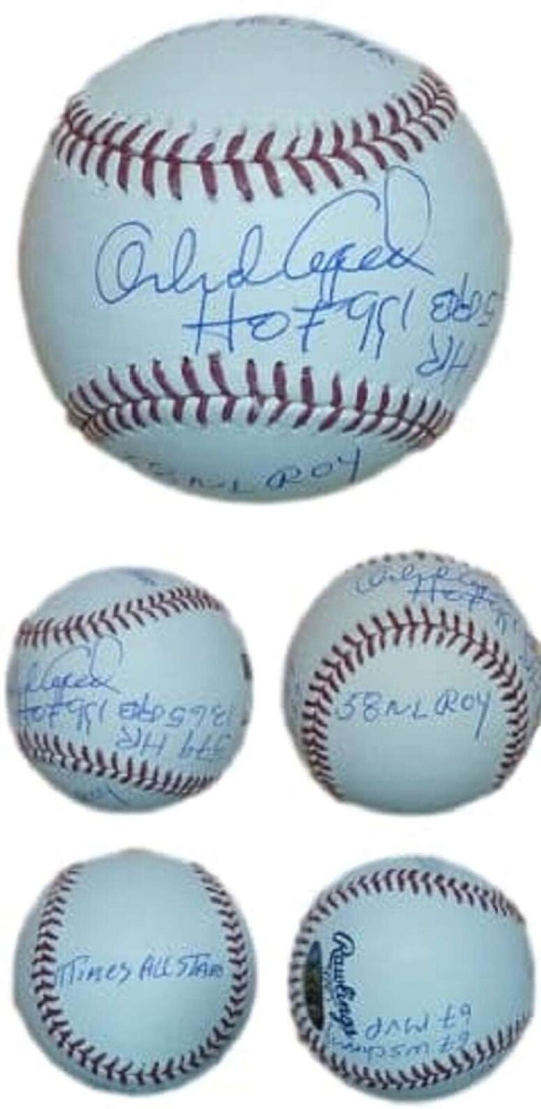 Orlando Cepeda Signed San Francisco Giants OML Baseball (7 Stats)