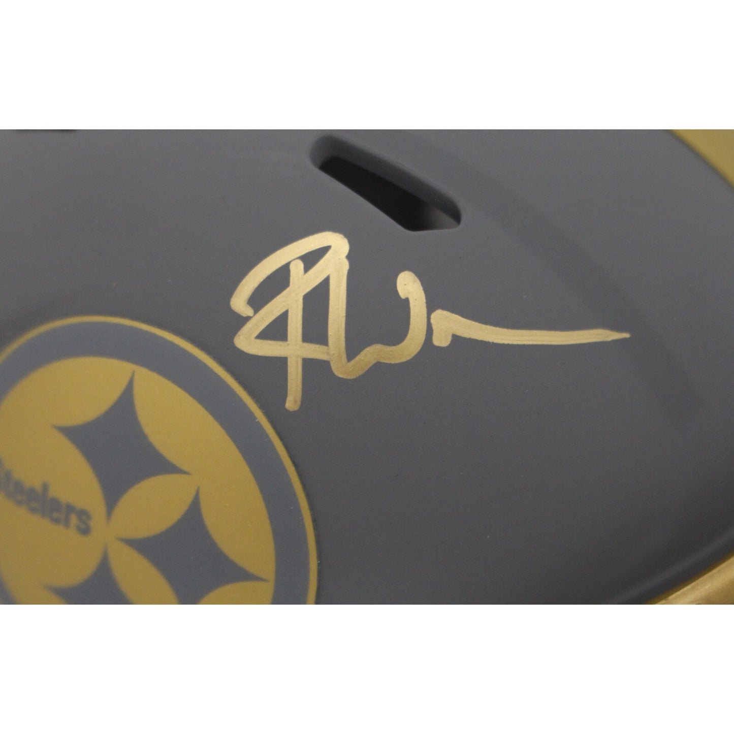Roman Wilson Pittsburgh Steelers Autographed Slate Mini Helmet (Beckett)