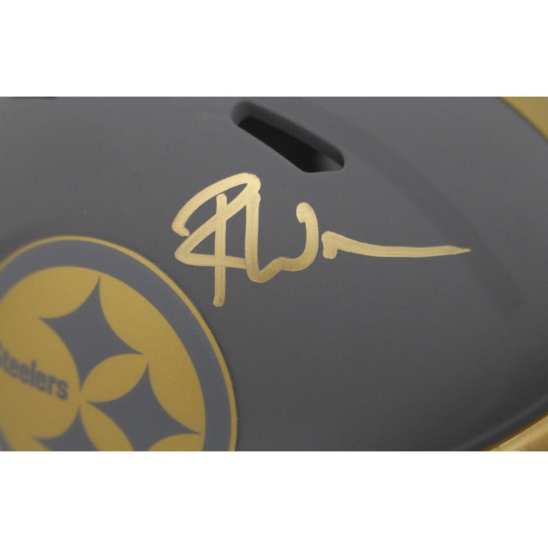 Roman Wilson Pittsburgh Steelers Autographed Slate Mini Helmet (Beckett)