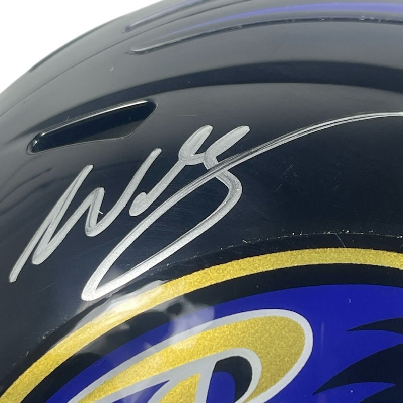 Willis McGahee Signed Baltimore Ravens Speed Mini Helmet Beckett BAS COA