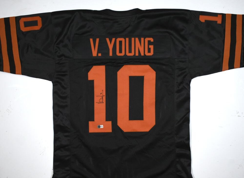 Vince Young Signed Black Texas College Style Custom Jersey