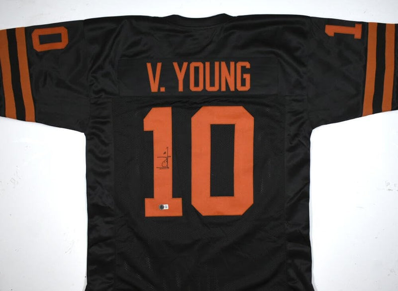 Vince Young Signed Black Texas College Style Custom Jersey