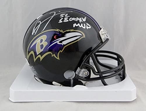 Ray Lewis Signed Baltimore Ravens Mini Helmet with SB MVP Inscription