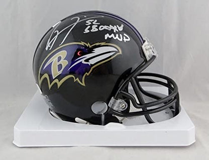 Ray Lewis Signed Baltimore Ravens Mini Helmet with SB MVP Inscription