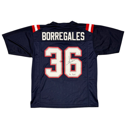 Andres Borregales Signed New England Patriots Custom Jersey "Go Pats" JSA
