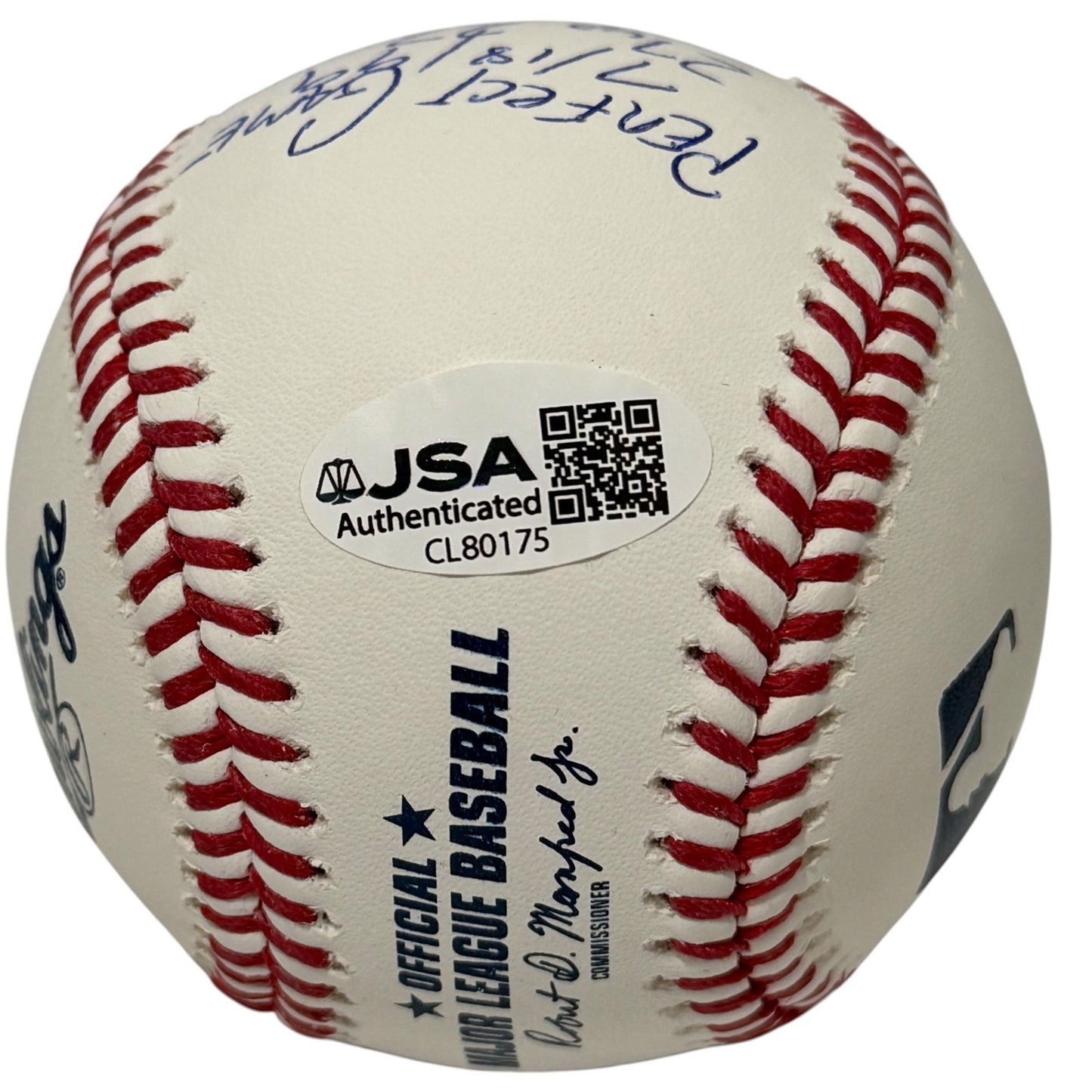 David Cone Signed Official MLB Baseball (Perfect Game & CY 94) JSA