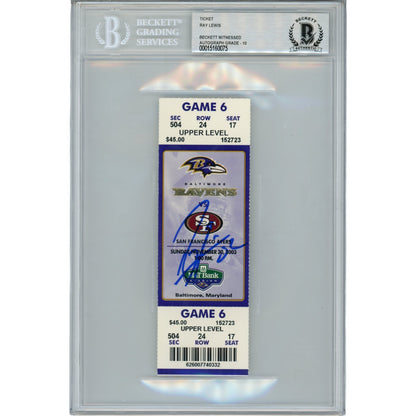 Ray Lewis Autographed Baltimore Ravens 11/30/03 Full Ticket Stub