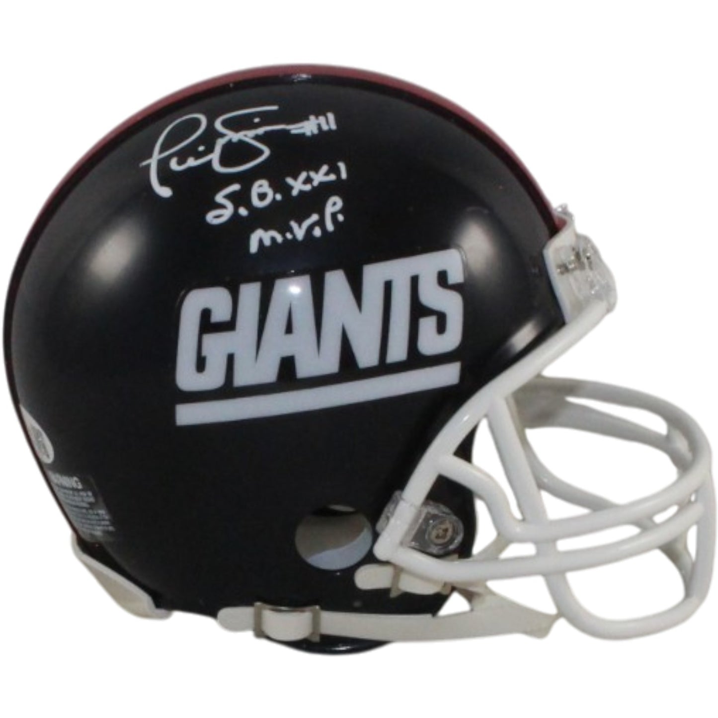 Phil Simms Signed New York Giants Throwback VSR4 Mini Helmet SB MVP