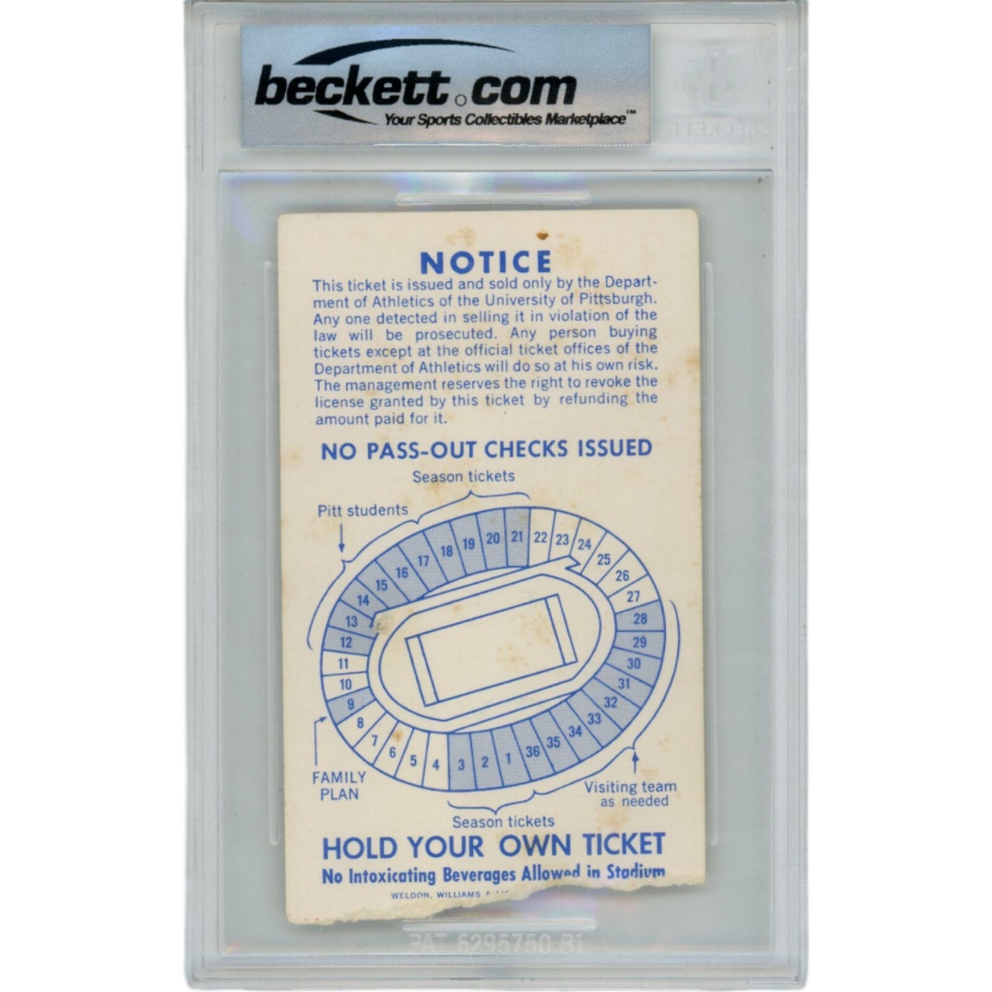Tony Dorsett Autographed Pittsburgh Panthers 1975 Ticket Stub (303 Yards)