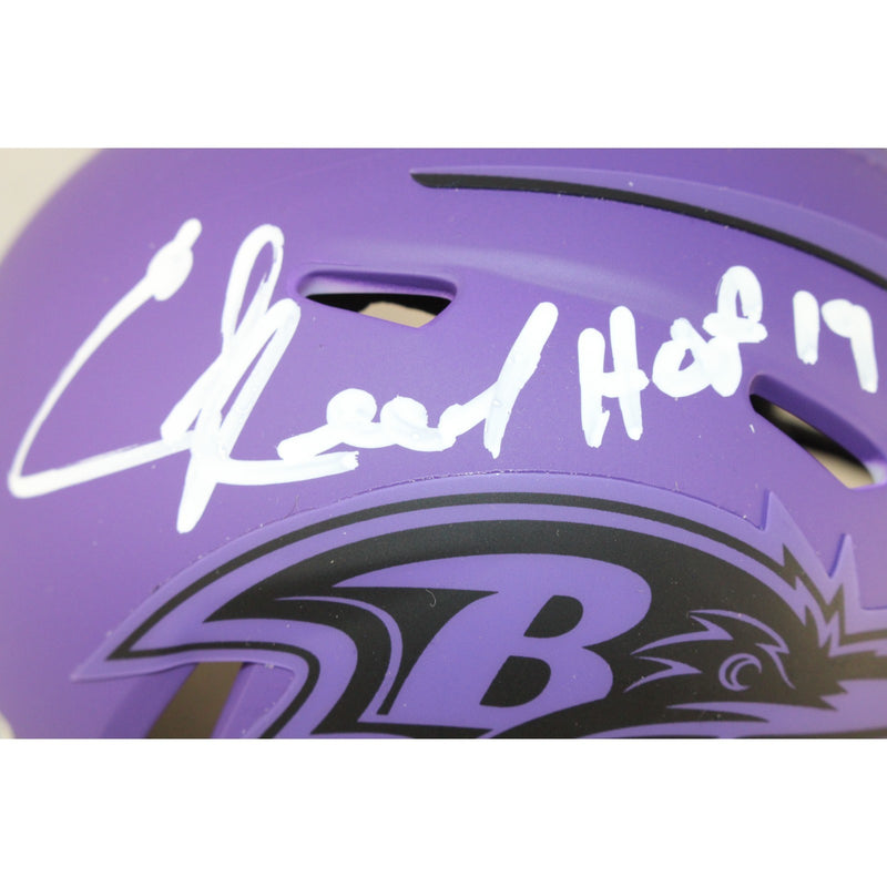 Ed Reed Signed Baltimore Ravens Rave Mini Helmet (BAS COA)