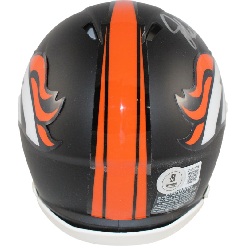 John Elway Signed Denver Broncos Matte Black Mini Helmet