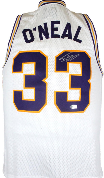 Shaquille O'Neal Signed LSU Tigers White Retro Jersey