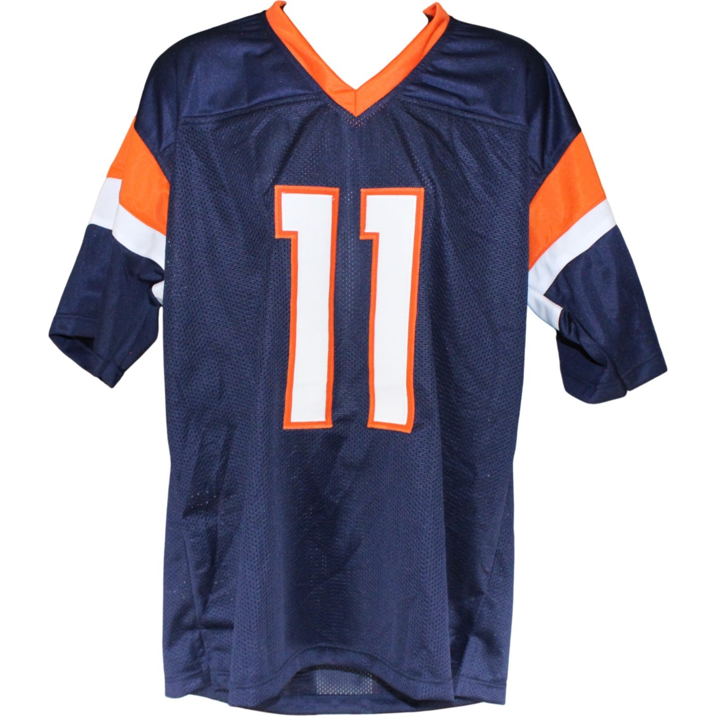 Troy Franklin Autographed Blue Pro Style Football Jersey