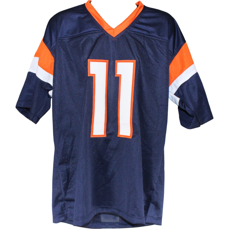 Troy Franklin Autographed Blue Pro Style Football Jersey