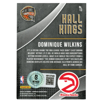 Dominique Wilkins Autographed Atlanta Hawks 2018-19 Donruss Trading Card