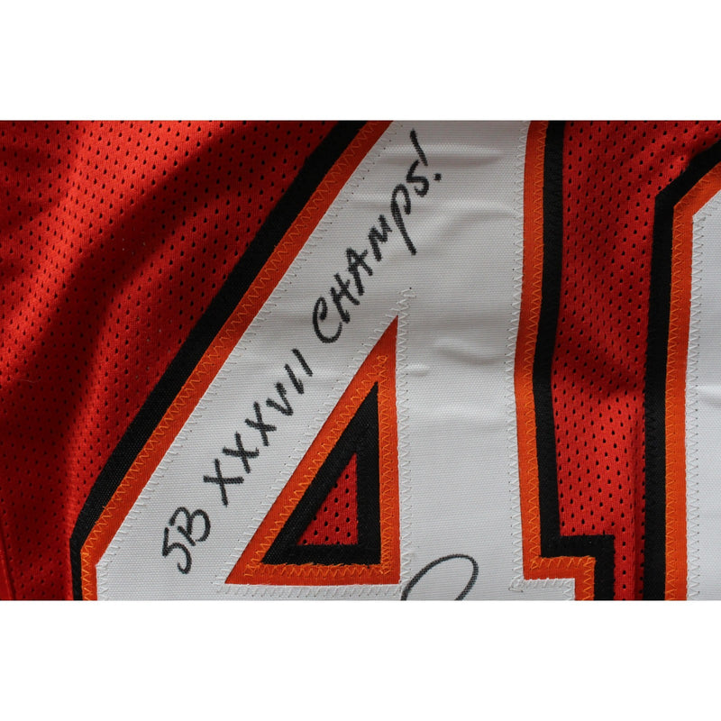 Mike Alstott Autographed Red Custom Jersey (SB XXXVII Champs)
