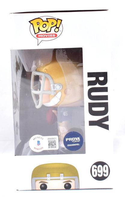 Rudy Ruettiger Signed Rudy Funko Pop Figurine #669 - Gold