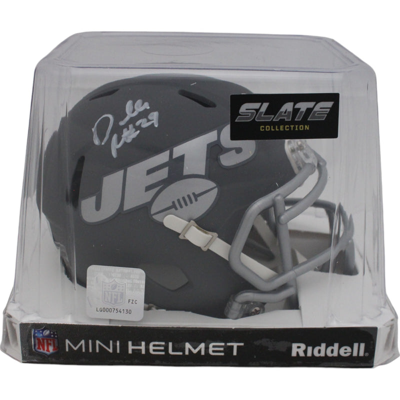 Darrelle Revis Autographed New York Jets Slate Mini Helmet