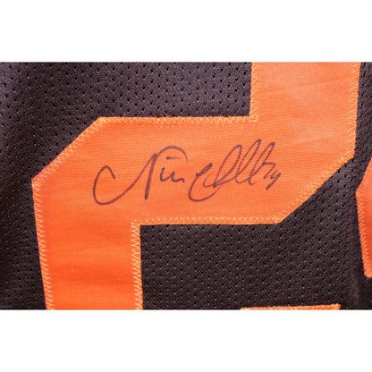 Nick Chubb Signed Brown Color Rush Custom Football Jersey