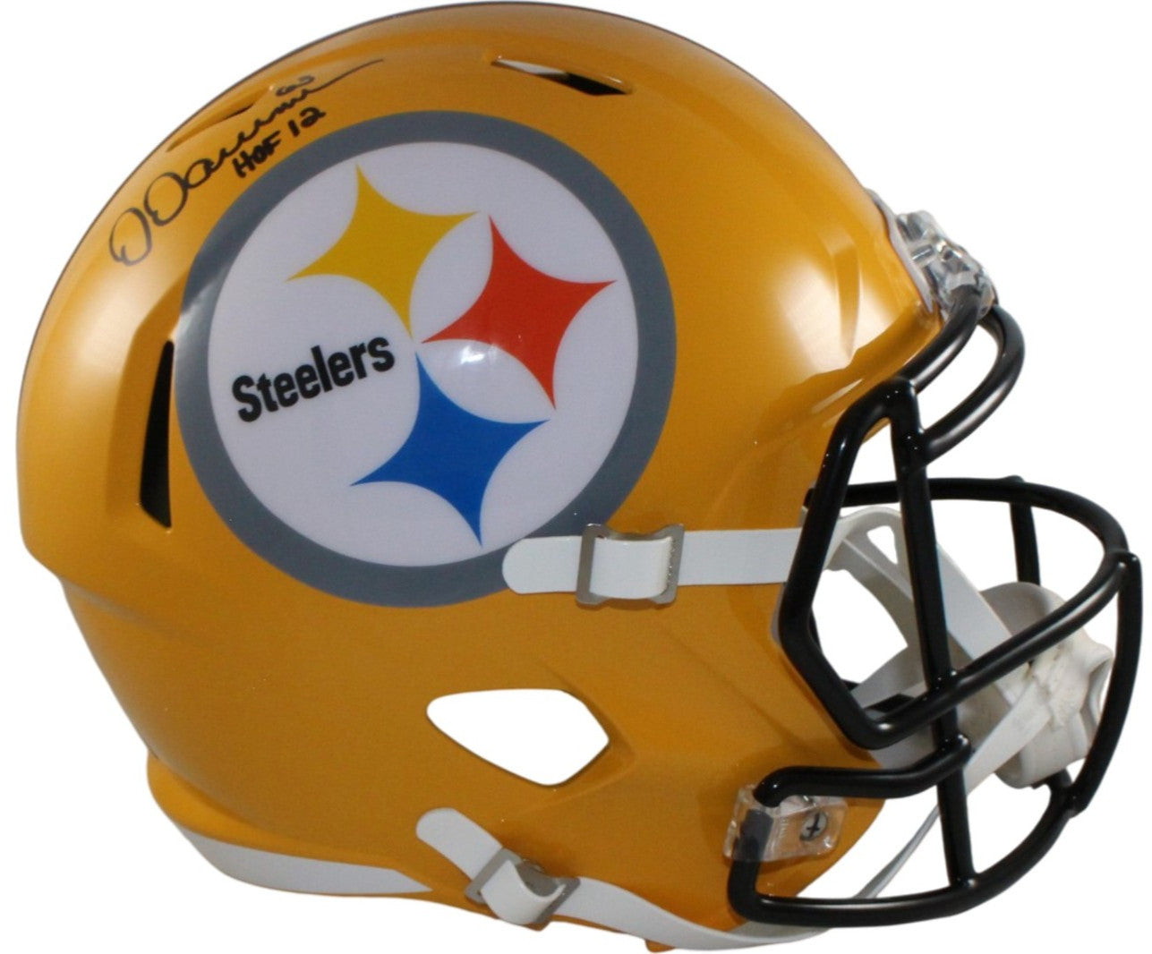 Dermontti Dawson Signed Pittsburgh Steelers Full Size Gold Replica Helmet