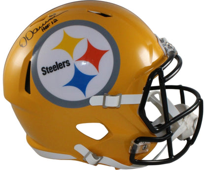 Dermontti Dawson Signed Pittsburgh Steelers Full Size Gold Replica Helmet