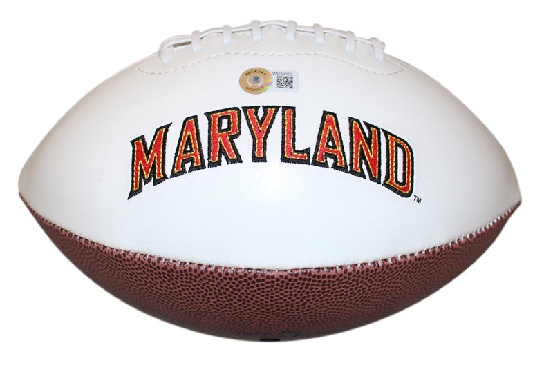 Taulia Tagovailoa & Rakim Jarrett Signed Maryland Terrapins Logo Football
