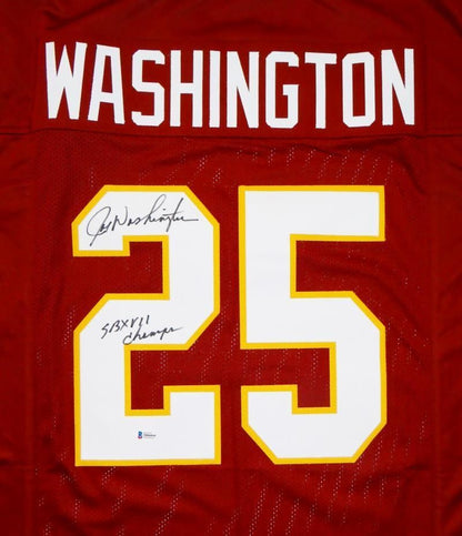 Joe Washington Signed Maroon Custom Jersey - SB XVII Champs