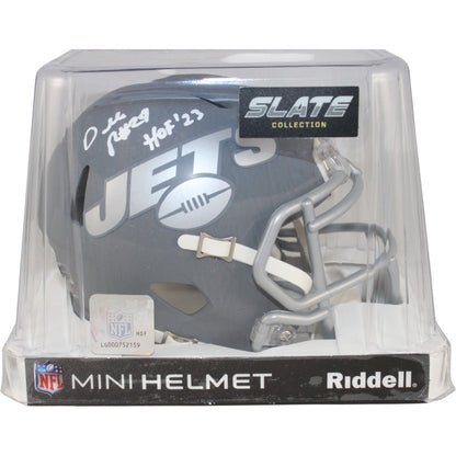 Darrelle Revis Autographed New York Jets Slate Mini Helmet (HOF)