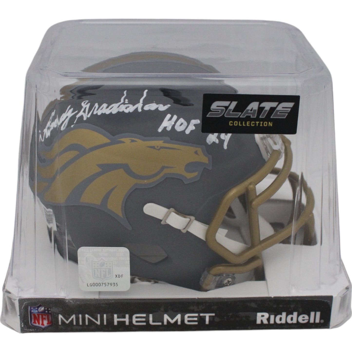 Randy Gradishar Denver Broncos Autographed Slate Mini Helmet (HOF 24)