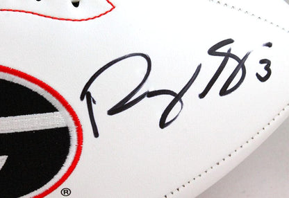 Roquan Smith & Sony Michel Signed Georgia Bulldogs Logo Football